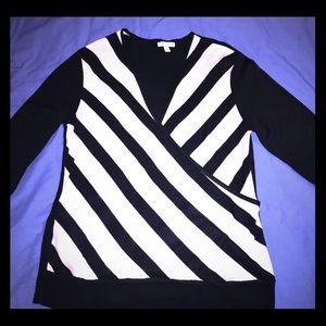 Wrap Black & White Sweater